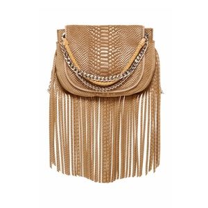Ramy Brook Camile Fringe Messenger, Camel Suede